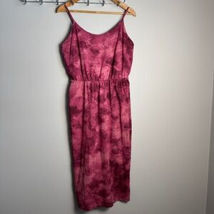 Old Navy Women's Spaghetti Strap‎ Babydoll Summer Dress Tie Dye Burgundy-wine L